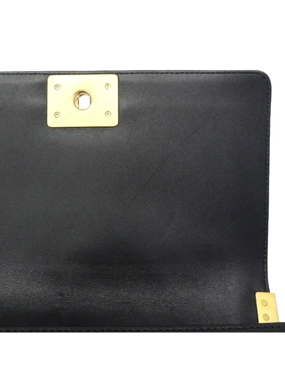 Chanel Shoulder Bag Boy Stitch Lambskin Black Gold